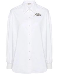 McQueen - Crystal-Embellished Cotton Shirt - Lyst