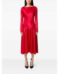 Nina Ricci - Satijnen Midi-Jurk Met Open Rug - Lyst