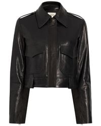 KHAITE - Cordelia Cropped Leather Jacket - Lyst