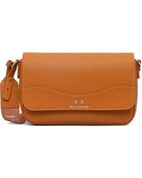 ARMANI EXCHANGE - Logo-Strap Pebbled Cross Body Bag - Lyst