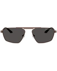 ARMANI EXCHANGE - Geometric-Frame Double-Bridge Sunglasses - Lyst