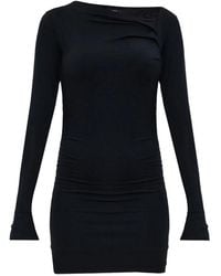AllSaints - Seyma Asymmetric-Neck Draped Dress - Lyst