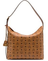 MCM - Large Aren Visetos-Print Leather Shoulder Bag - Lyst