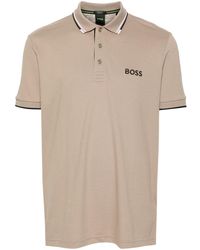 BOSS - Logo-embroidered Jersey Polo Shirt - Lyst