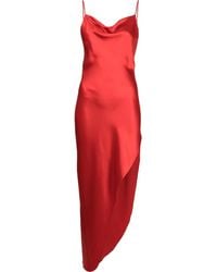 Fleur du Mal - Cowl-Neck High-Slit Slip Dress - Lyst