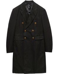 Prada - Double-breasted Cotton Coat - Lyst