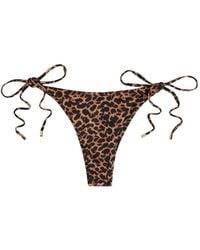 Away That Day - Catania Leopard-Print Side-Tie Bikini Bottoms - Lyst