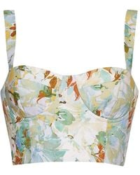 Cara Cara - Claudine Floral-Print Linen Top - Lyst