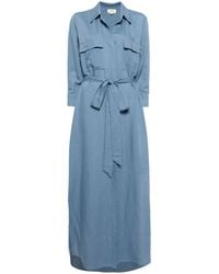 L'Agence - Cameron Linen-blend Shirt Dress - Lyst