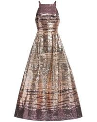 Elie Saab - Sequin-Embroidered Sleeveless Maxi Dress - Lyst