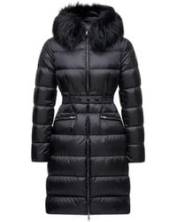 Moncler - Boedic Donsjack Met Capuchon En Lammy Afwerking - Lyst