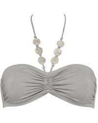 Eres - Bead-Embellished Ruched Bikini Top - Lyst