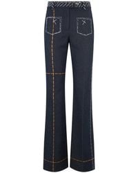 Moschino - Contrast-Stitch Flared Jeans - Lyst