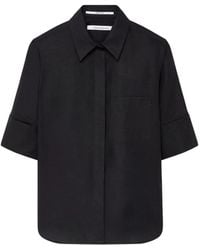 Another Tomorrow - French-Cuff Linen Blouse - Lyst