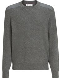 Brunello Cucinelli - Kaschmir-Pullover Mit Baumwolleinsätzen - Lyst