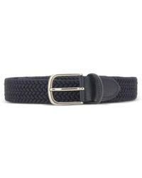 Alberto Luti - Woven Leather-Trim Belt - Lyst