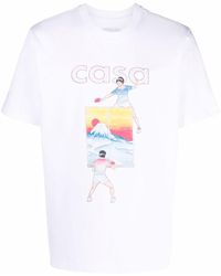 CASABLANCA T-shirt Met Print - Wit