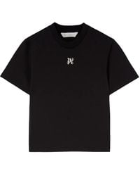 Palm Angels - Schwarzes Damen-T-Shirt Von - Lyst