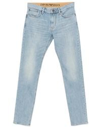 Emporio Armani - Logo-Plaque Slim-Fit Jeans - Lyst