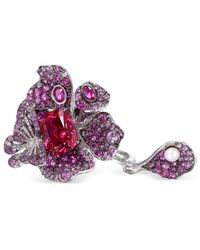 Anabela Chan - 18kt White Gold Vermeil Ruby Peony Butterfly Gemstone Ring - Lyst