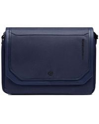 Piquadro - Leather-Trim Messenger Bag - Lyst