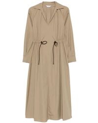 Max Mara - Pedaggi drawstring V-neck midi dress - Lyst