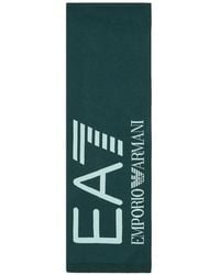 EA7 - Logo-Knit Scarf - Lyst