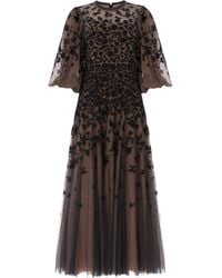 Needle & Thread - Sylvia Rose Round-Neck Midi Dress - Lyst