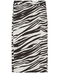 Patrizia Pepe - Zebra-Print Pencil Midi Skirt - Lyst