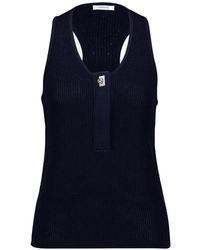 Ferragamo - Gancini-Plaque Ribbed Tank Top - Lyst
