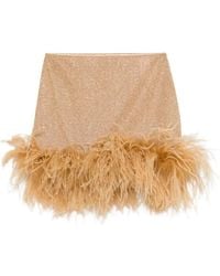 Oséree - Feather-Trim Mini Skirt - Lyst