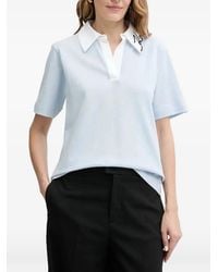 KARL LAGERFELD - Signature-Detail Cotton Polo Shirt - Lyst