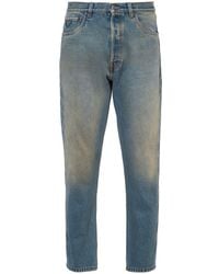Prada - Distressed-effect Straight-leg Jeans - Lyst