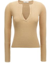 Max Mara - Top De Canalé Con Cuello En V - Lyst