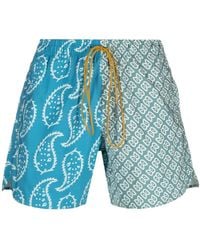 Rhude - Graphic-Print Drawstring Swim Shorts - Lyst