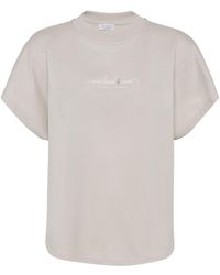 Brunello Cucinelli - Katoenen T-shirt Met Tekst - Lyst