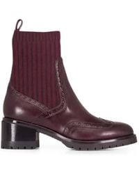 Santoni - Ferret Stiefeletten Mit Budapestermuster - Lyst