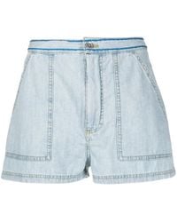 Marni - Short En Jean À Logo Brodé - Lyst