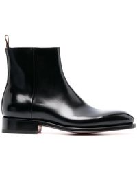 Santoni - Almond-toe Leather Boots - Lyst