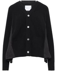 Sacai - Pleated-Panel Cardigan - Lyst