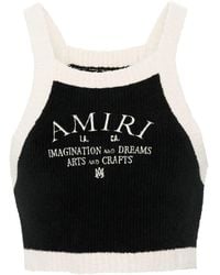 Amiri - Geripptes Cropped-Top mit Logo-Stickerei - Lyst
