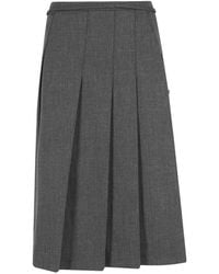 LA PISCINE - Tie-Detail Pleated Midi Skirt - Lyst