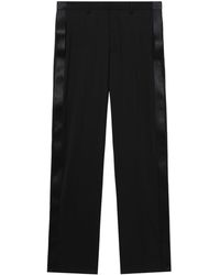 Helmut Lang - Satin-trimmed Wool Trousers - Lyst