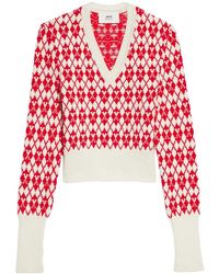 Ami Paris - Ami De Coeur Argyle Jumper - Lyst