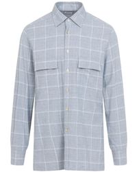 Kiton - Check-Pattern Flap-Pocket Shirt - Lyst