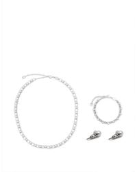 Swarovski - Matrix Crystal-Pearl Necklace (Set Of Three) - Lyst