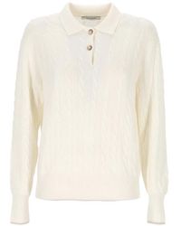 Gran Sasso - Cable-Knit Polo Sweater - Lyst
