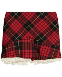 McQueen - Tartan Ruffled Mini Skirt - Lyst