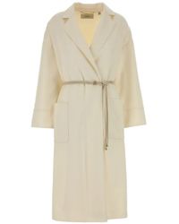 Agnona - Double-Breasted Belted Coat - Lyst