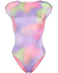 Emporio Armani - Abstract-print Swimsuit - Lyst